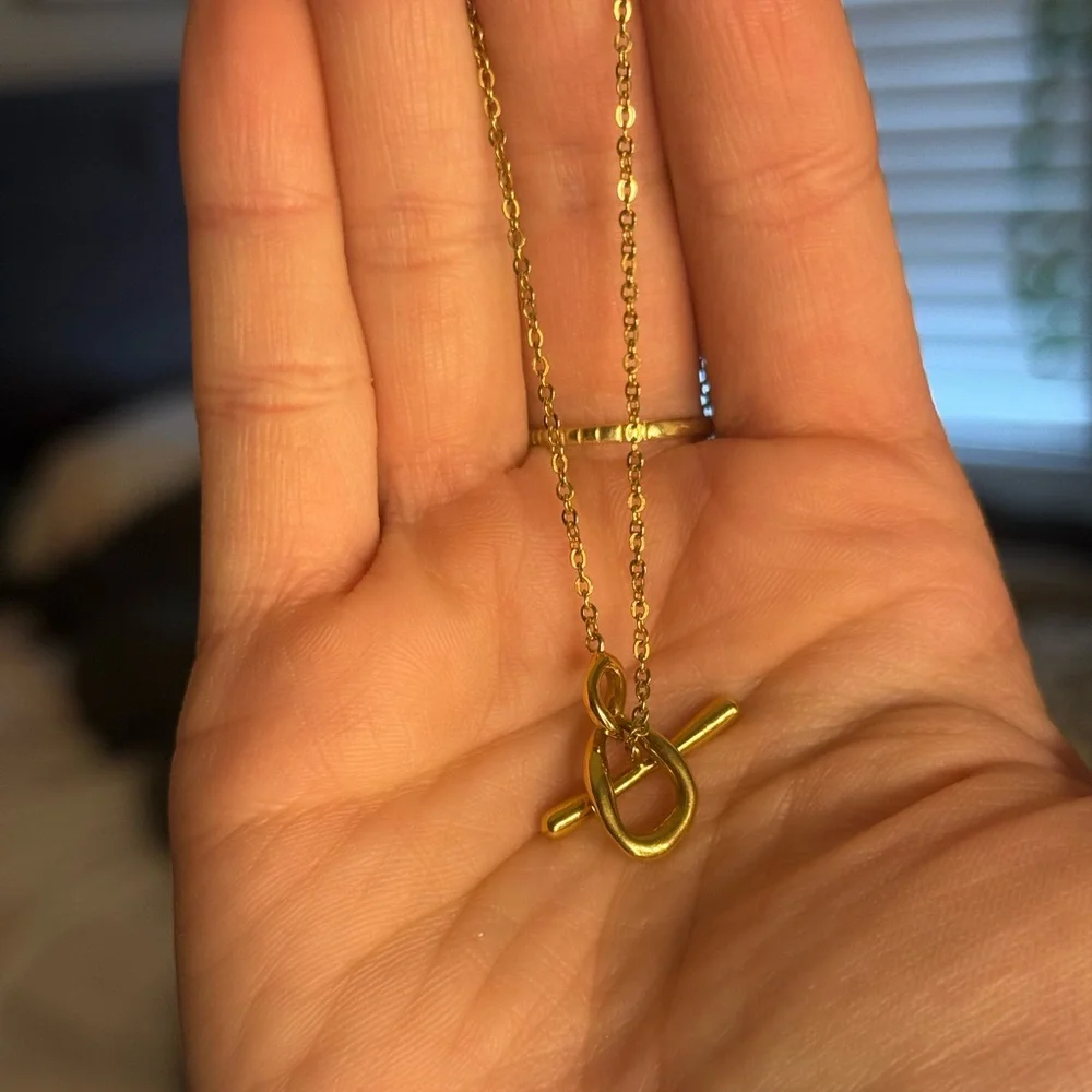 Pandora 14k Gold Necklace T bar - Picture 3 of 4
